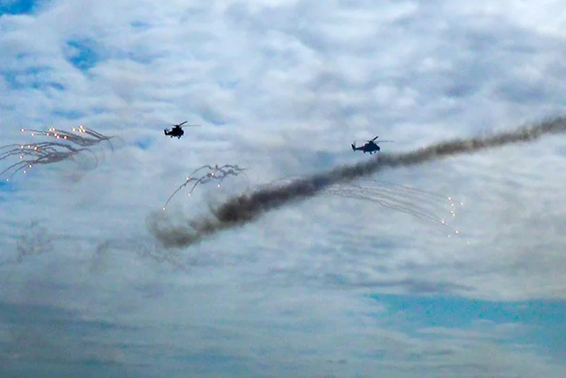 Hərbi Hava Qüvvələri helikopter bölmələrinin taktiki-uçuş məşqləri keçirilib - VİDEO