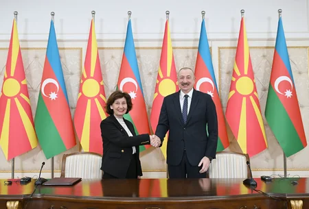Presidents of Azerbaijan and North Macedonia make press statements