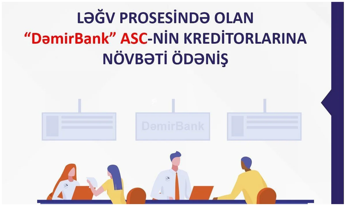 “Dəmir Bank”ın təminatsız kreditorlarına növbəti dəfə ödəniş ediləcək