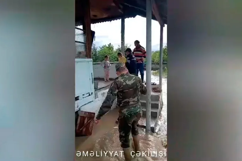 Qəbələnin Bunud kəndi yağıntılar səbəbindən subasmaya məruz qalıb