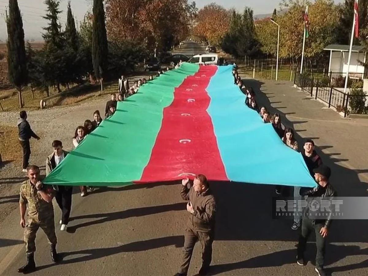 Oğuzda Bayraq yürüşü keçirilib