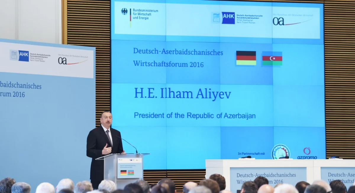 Prezident İlham Əliyev Berlində Azərbaycan-Almaniya İqtisadi Forumunun açılışında iştirak edib