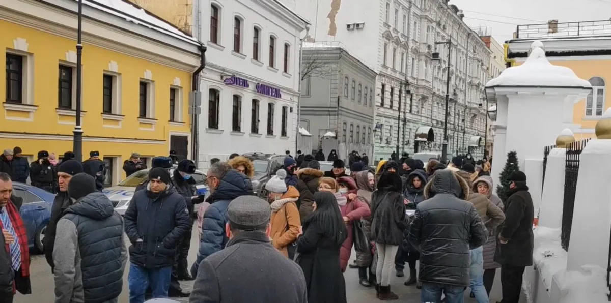 Protest action held outside Armenian embassy in Russia