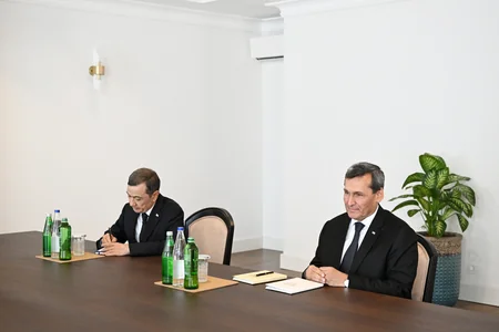 Azərbaycan Prezidenti Xankəndidə Türkmənistan Nazirlər Kabineti Sədrinin müavinini qəbul edib