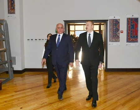 President Ilham Aliyev visits Aghstafa branch of “Azerkhalcha” OJSC