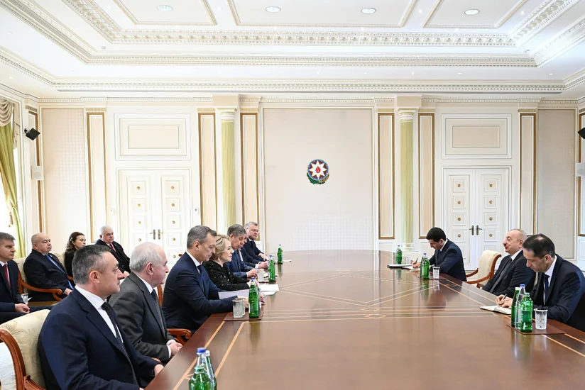 Президент Ильхам Алиев принял делегацию во главе с председателем Совета Федерации Федерального Собрания РФ