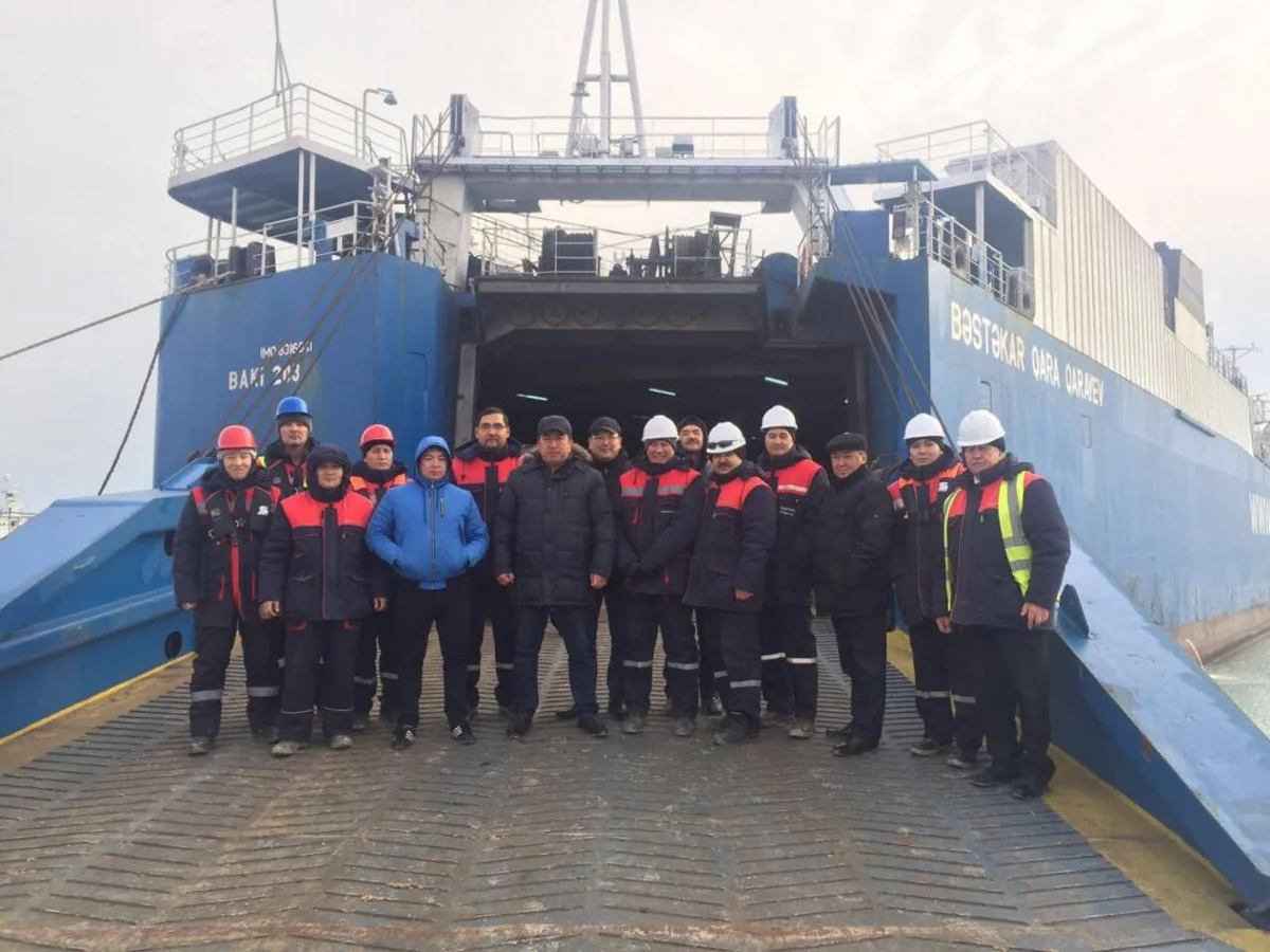 Azerbaijan's ro ro ship carries TIR vehicles and cars from Kuryk fo first time