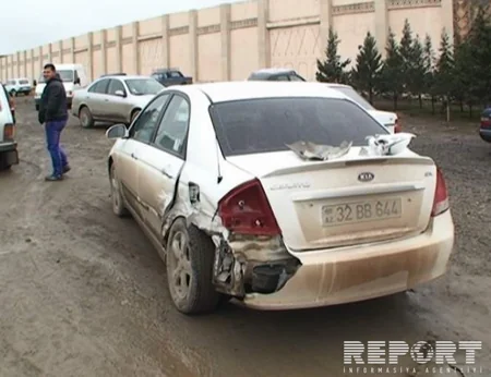 В Гяндже произошло цепное ДТП