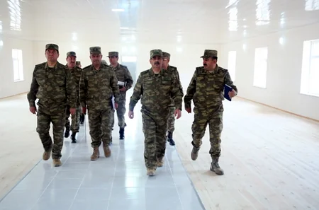 Defense Minister of Azerbaijan inspected the progress of construction work in the military units in frontline zone
