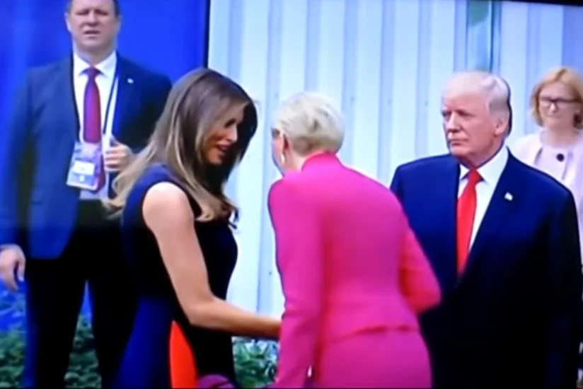 Polşa prezidentinin xanımı Trampın onun əlini sıxması cəhdinə əhəmiyyət verməyib - VİDEO