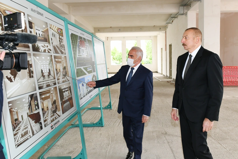 Prezident Naxçıvanda “ASAN xidmət” Mərkəzinin binasının tikintisi ilə tanış olub - YENİLƏNİB