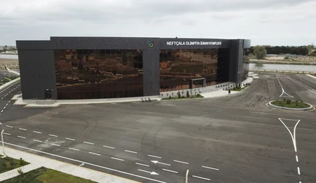 Ilham Aliyev and Mehriban Aliyeva attend inauguration of Neftchala Olympic Sports Complex