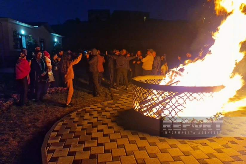 Talış kəndində 30 ildən sonra ilk dəfə bayram tonqalı yandırılıb