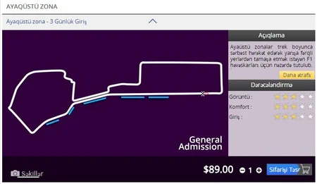 ​Bakıda keçiriləcək Formula 1 üzrə Avropa Qran Prisinə biletlərin qiymətləri bahalaşıb