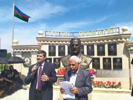 Sabirabadda şəhid polkovnik-leytenantın büstünün və xatirəsinə tikilmiş bulağın açılışı olub  