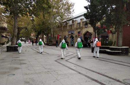 Gəncədə küçə, prospekt və yollar dezinfeksiya edilir