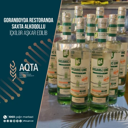 Goranboyda restoranda saxta alkoqollu içkilər aşkarlanıb