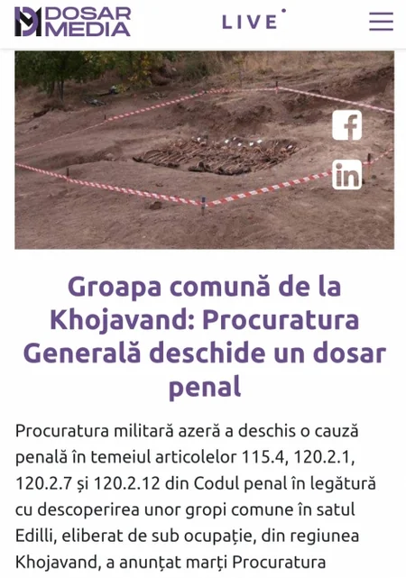 Dünya mətbuatı Edillidə aşkarlanan kütləvi məzarlıqla bağlı geniş məlumat yayıb