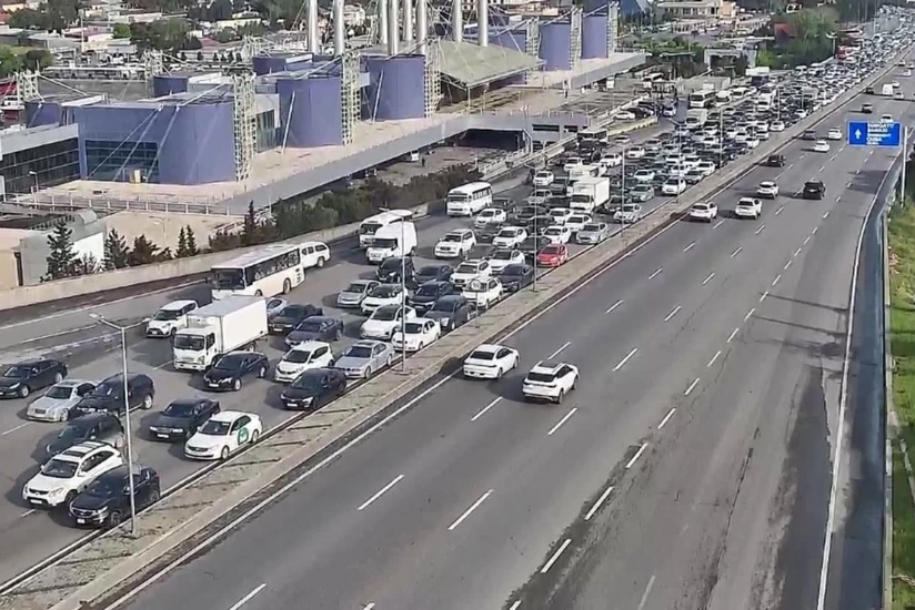 Bakının bir sıra yollarında tıxac müşahidə edilir