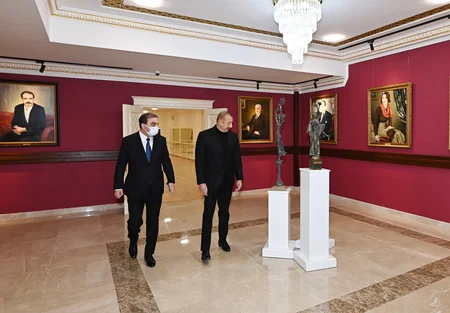 Ilham Aliyev attends inauguration of new building of Ganja State Drama Theater