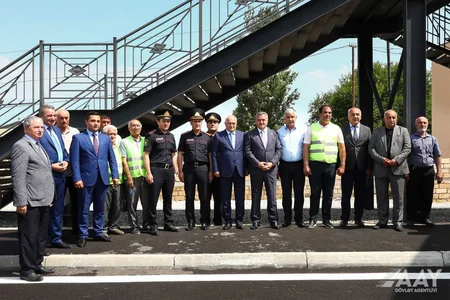 Bakı-Şamaxı-Yevlax avtomobil yolunda piyada keçidi istifadəyə verilib