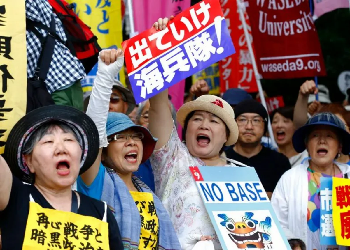 People in Okinawa protest alleged sexual assault cases involving US troops