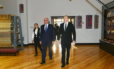 President Ilham Aliyev visits Aghstafa branch of “Azerkhalcha” OJSC