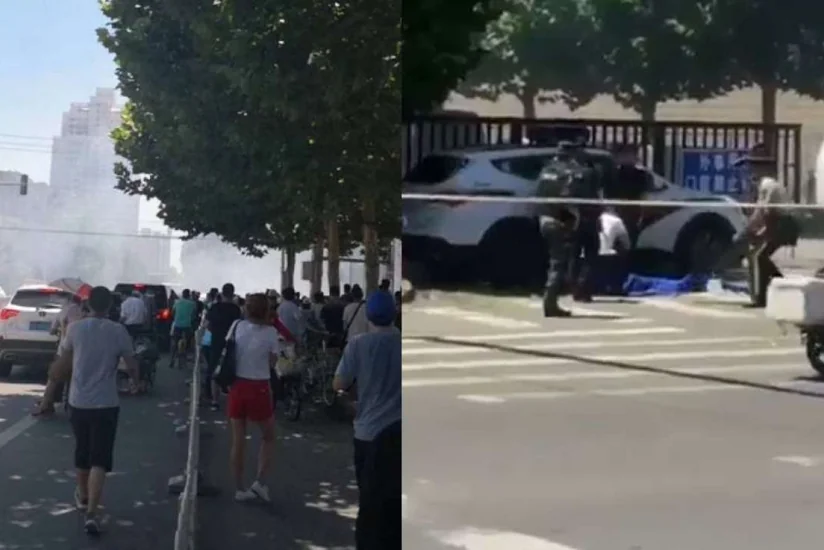 СМИ: Взрыв произошёл у здания посольства США в Пекине - ВИДЕО