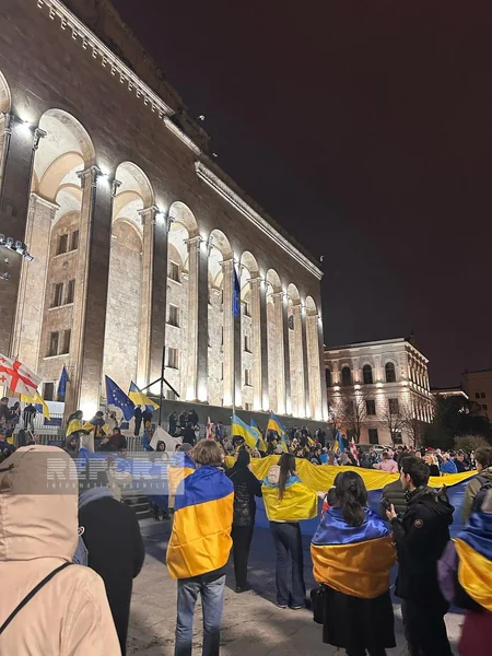 В Тбилиси провели акцию в поддержку Украины