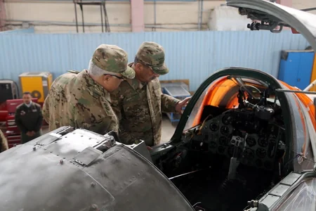 Zakir Hasanov takes part in the opening of the Air Force Training Center