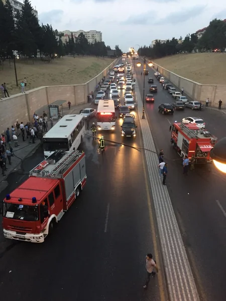 Bakıda sərnişin avtobusunda yanğın olub