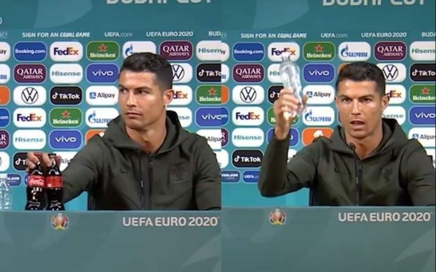 Ronaldu “Coca-Cola”dan imtinaya və su içməyə çağırdı