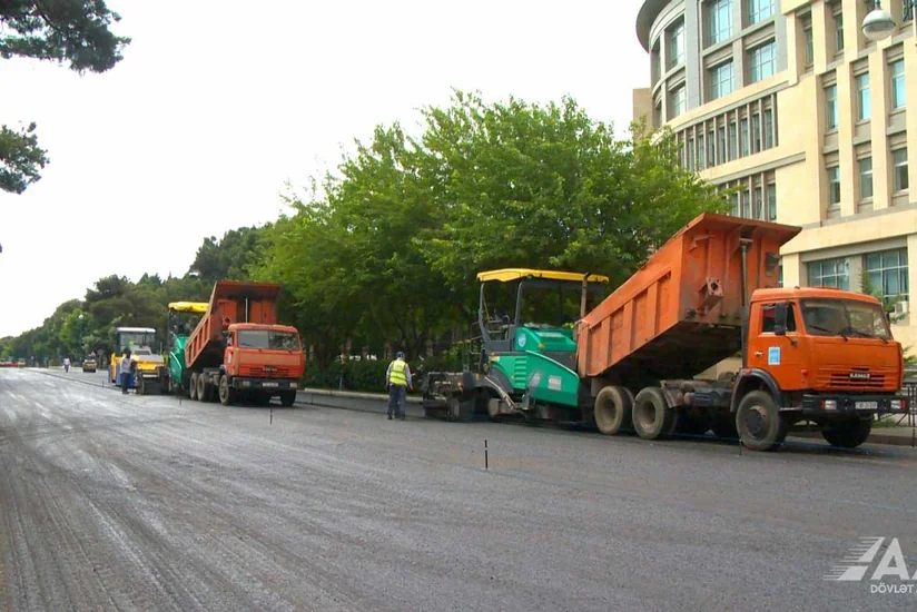 Bakının Parlament və Atatürk prospektlərində təmir yekunlaşmaq üzrədir