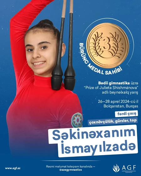 Azərbaycan bədii gimnastları beynəlxalq turnirdə 5 medal qazanıblar
