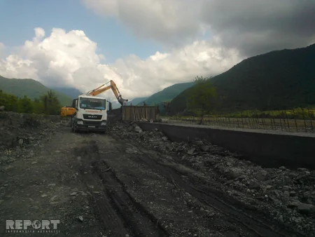 Qaxda çayların daşması və sel təhlükəsi yaranıb - FOTO - VİDEOREPORTAJ