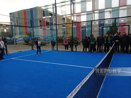 Su İdman Sarayında padel tennis kortunun açılışı olub