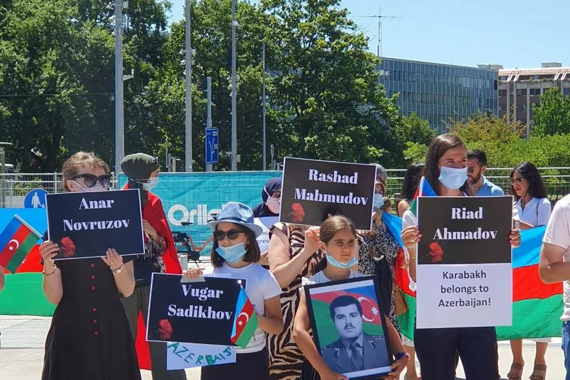 Azərbaycanın Milli Qəhrəmanının qızı BMT binası qarşısında bəyanat verib