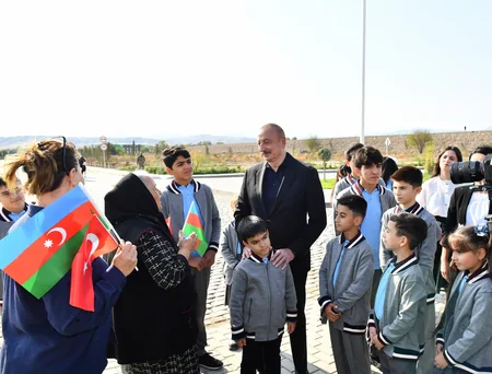 Ilham Aliyev, Mehriban Aliyeva meet with Aghali village residents