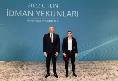 Ilham Aliyev attends ceremony dedicated to 2022 sporting results