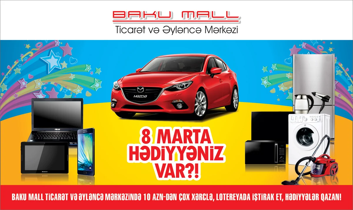 Baku Mallda alış-veriş edənlər hədiyyə və avtomobil qazanmaq şansı əldə edəcək