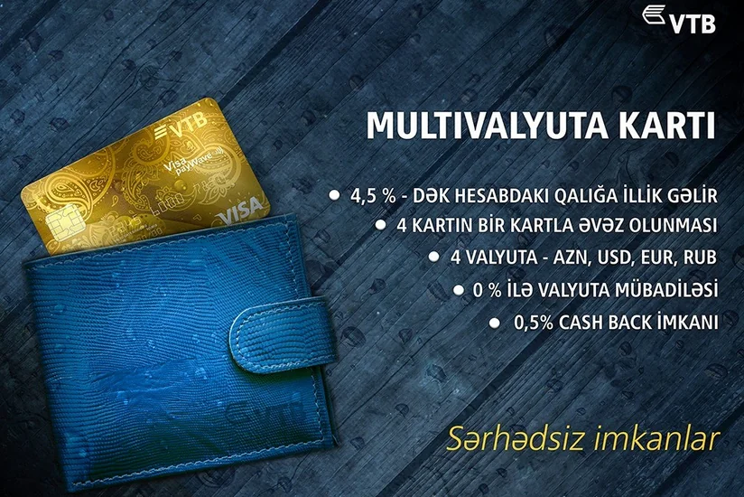 ВТБ (Азербайджан) запускает мультивалютную карту