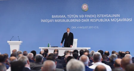 President chairs republican conference on development of sericulture, tobacco and hazelnut production in Gakh - UPDATED