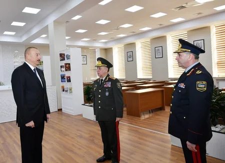 Prezident İlham Əliyev DİN-in Polis Akademiyasında yeni tədris binasının açılışında iştirak edib
