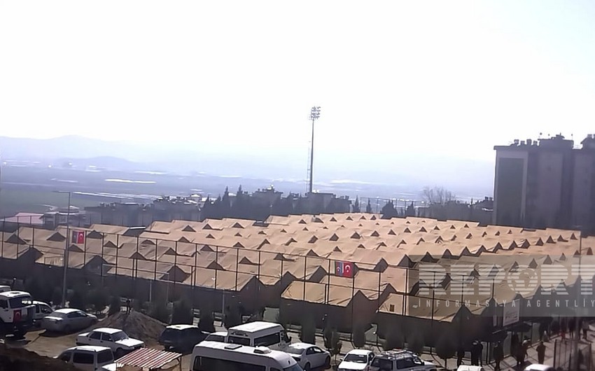 Azərbaycanın xilasediciləri Kahramanmaraşda zərərçəkmişlərə çadır şəhərciyi qurub