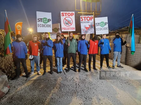 Акция протеста на дороге Ханкенди-Лачын продолжается и в ночные часы