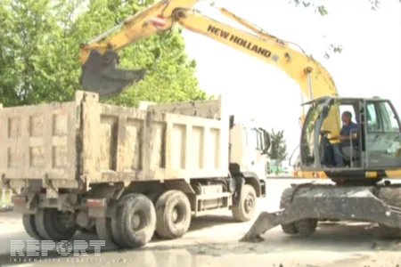 Mingəçevirdə fərdi yaşayış evlərini sel basıb - FOTO