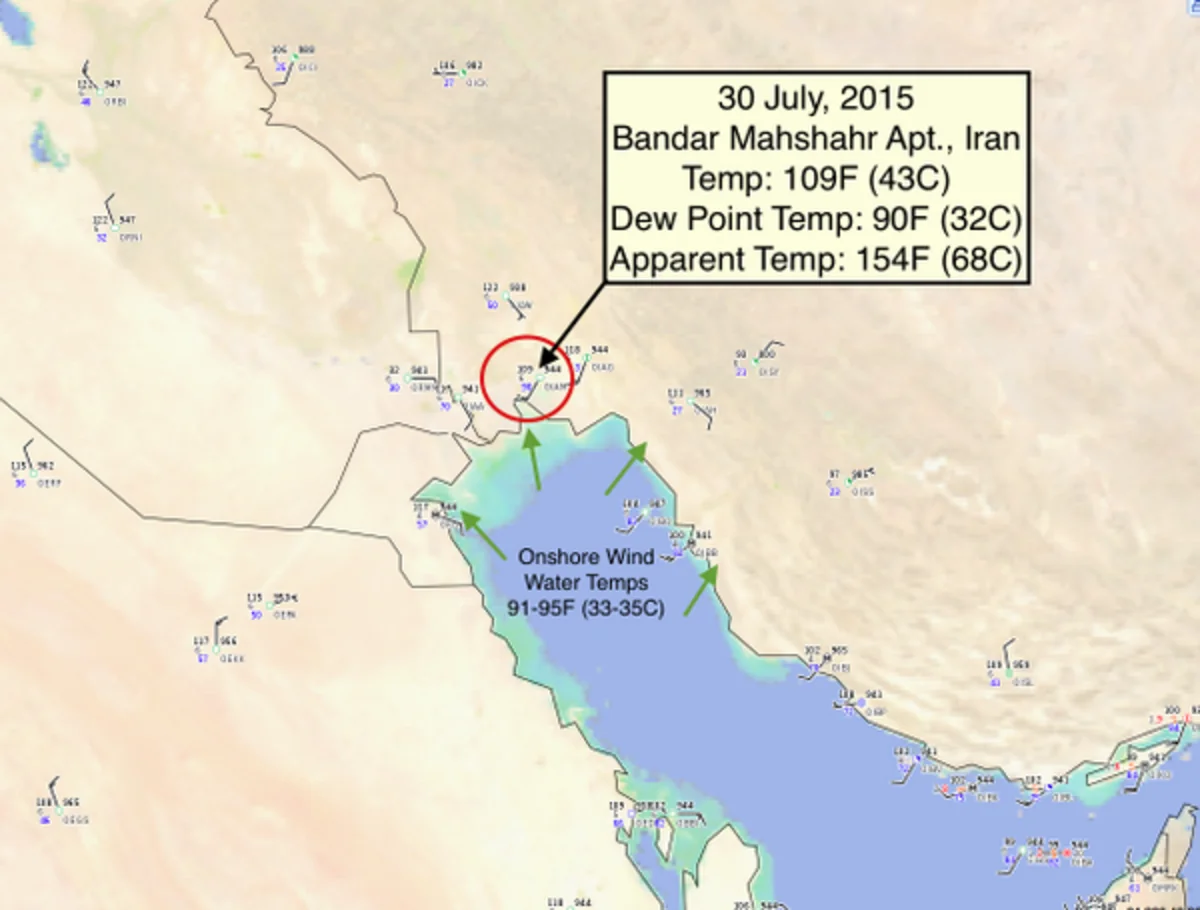 Iranian city met the world's hottest day