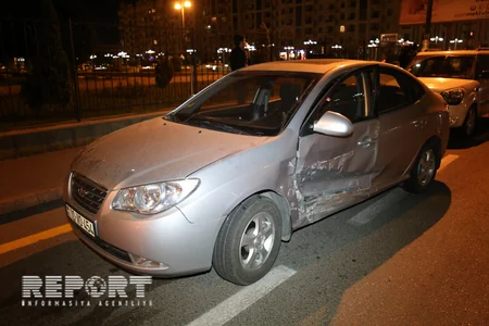 Bakıda iki avtomobil toqquşub - FOTO - VİDEO - YENİLƏNİB