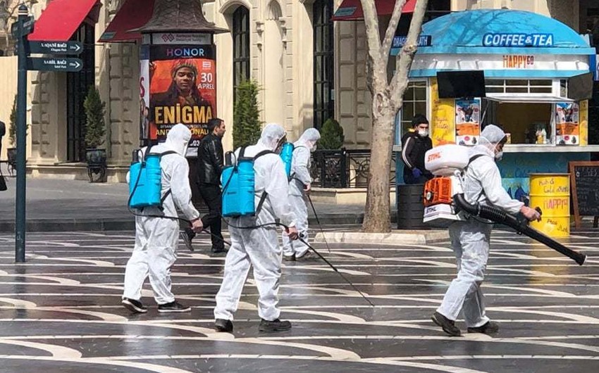 Bakıda insanların sıx toplaşdığı ərazilərdə dezinfeksiya işləri aparılır