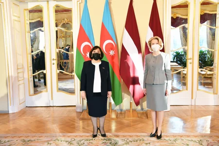 Sahibə Qafarova Riqada  Latviya Seyminin sədri ilə görüşüb